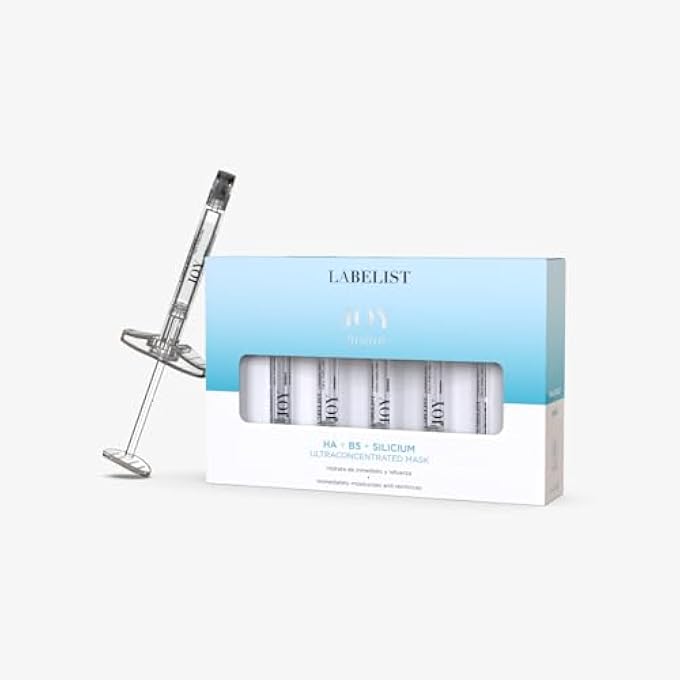 LABELIST FACE MASK WITH 1.8% PURE HYALURONIC ACID, INTENSE MOISTURE, FILLS WRINKLES AND TIGHTENS | FORMAT IN SYRINGE | 4 X 1 ML